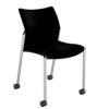 Trillipse chair with upholstored seat and castors